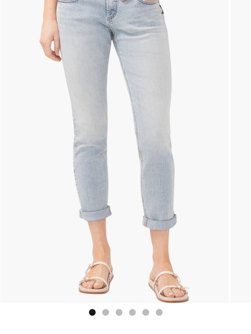 Silver Jeans Boyfriend Light Blue Cropped Ankle Jeans